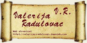 Valerija Radulovac vizit kartica